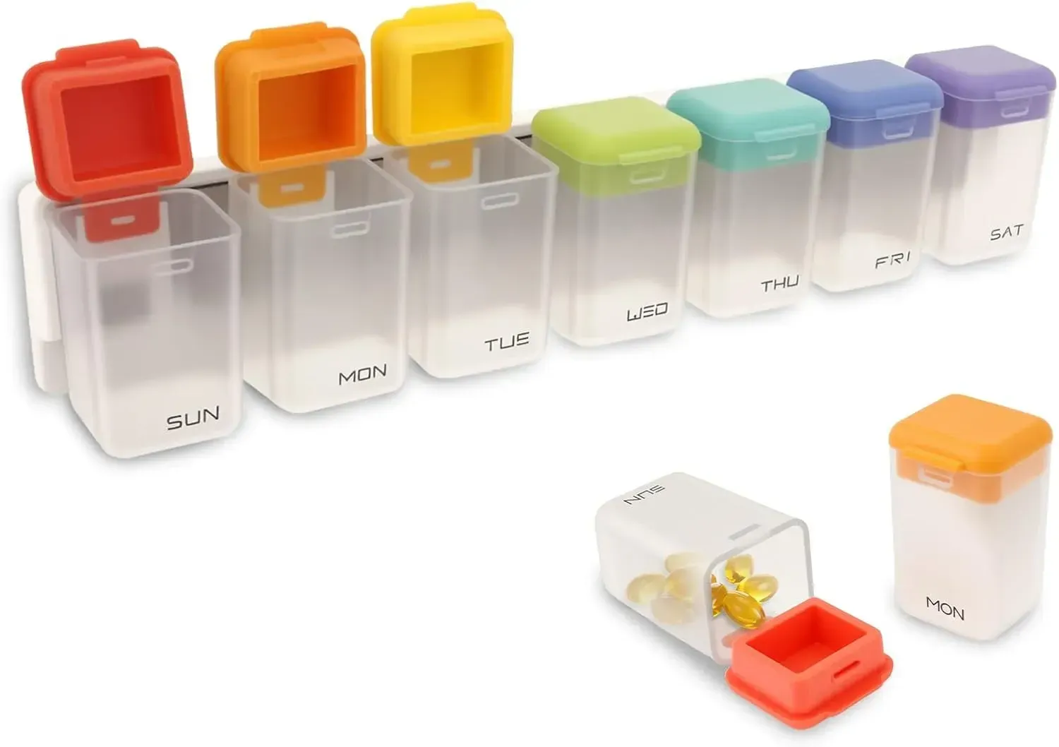 Weekly Pill Organizer 1 Time a Day With Magnetic